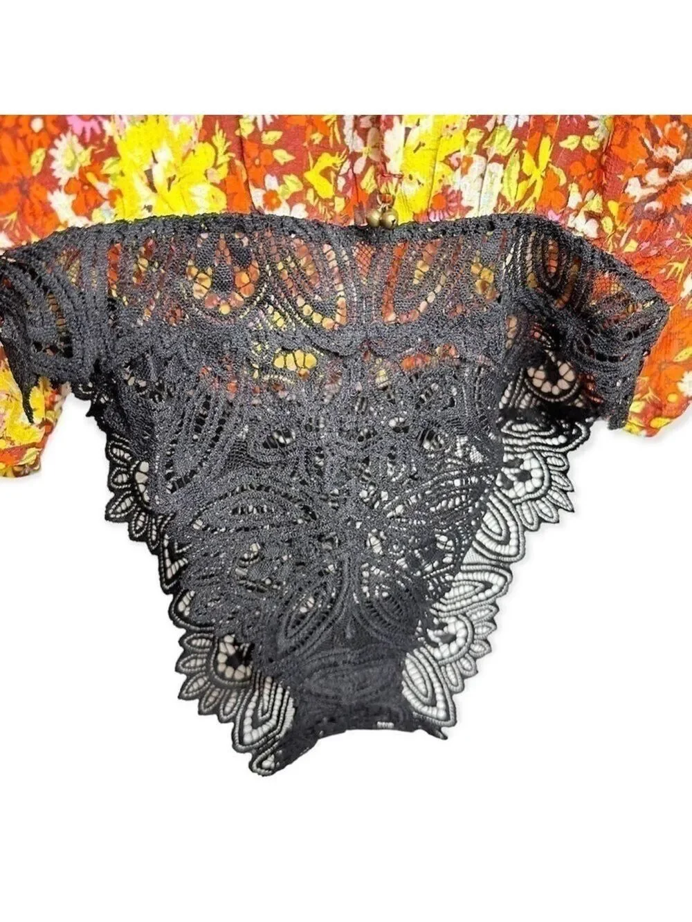 Intimately Free People Floral Lace Bodysuit Size L